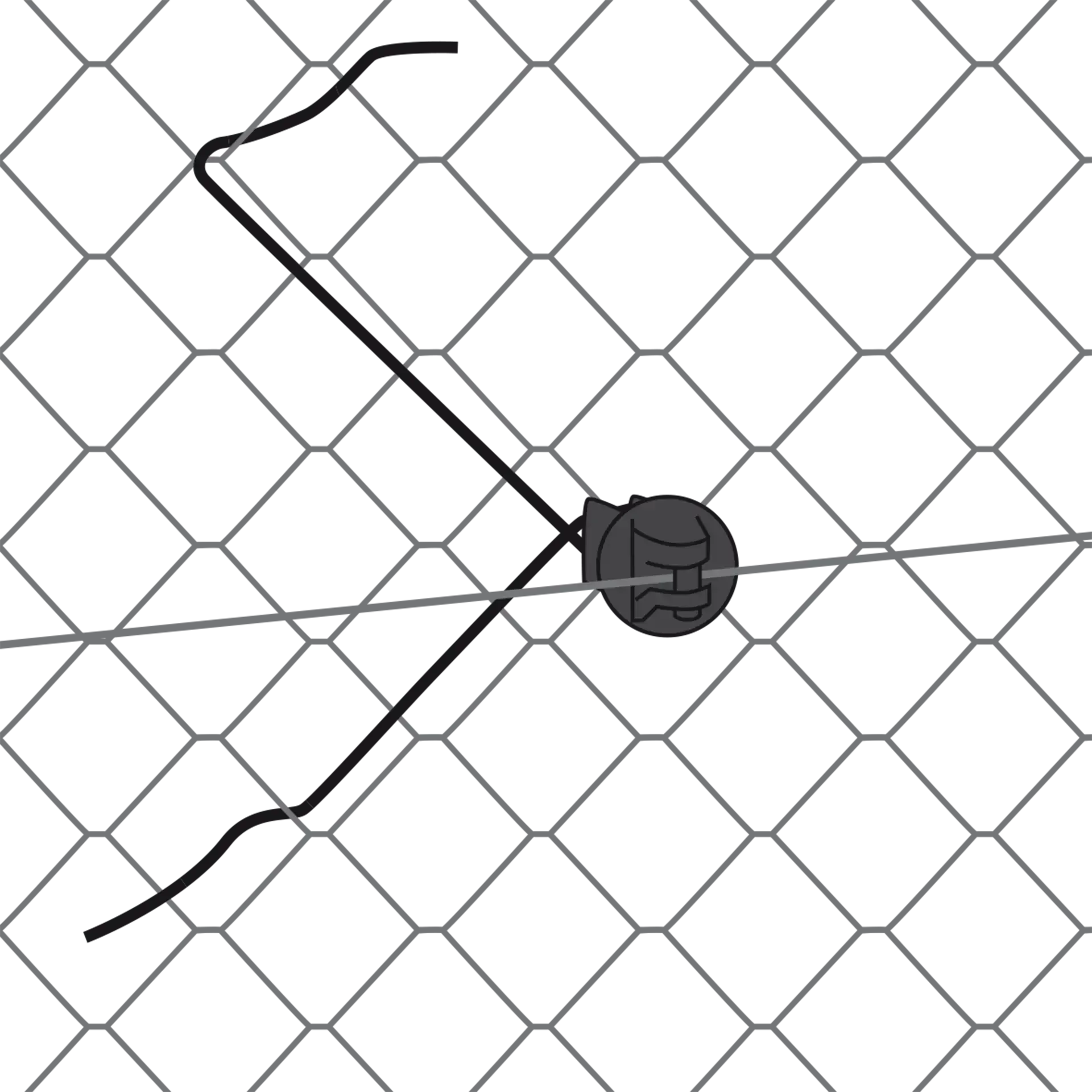 Gallagher Distance Insulator Mesh 30cm Black - Plastic Wire 25 pieces