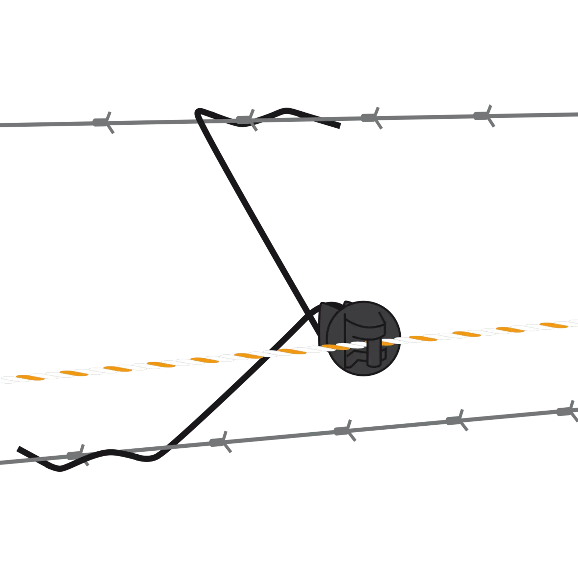 Gallagher Distance Insulator Wire 30cm Black - Plastic Wire 25 pieces 