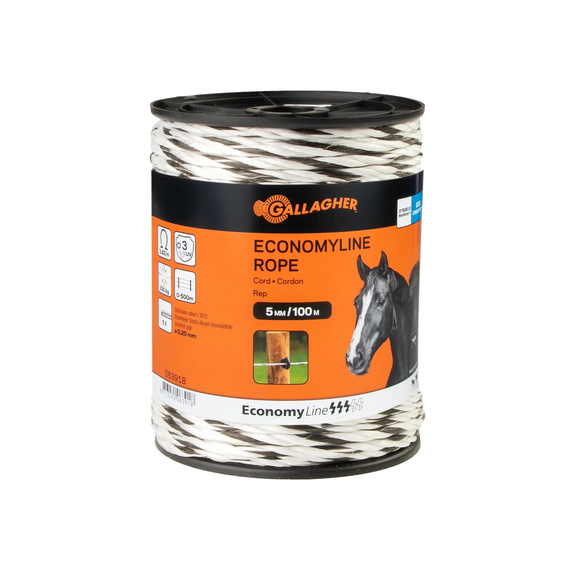 Gallagher EconomyLine Cord 100m - Excellent Conductivity 