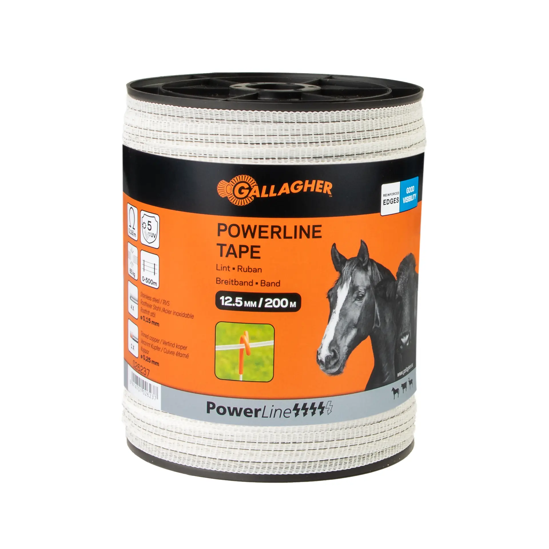 Gallagher PowerLine Wire 12.5mm White - 200m Reliable 