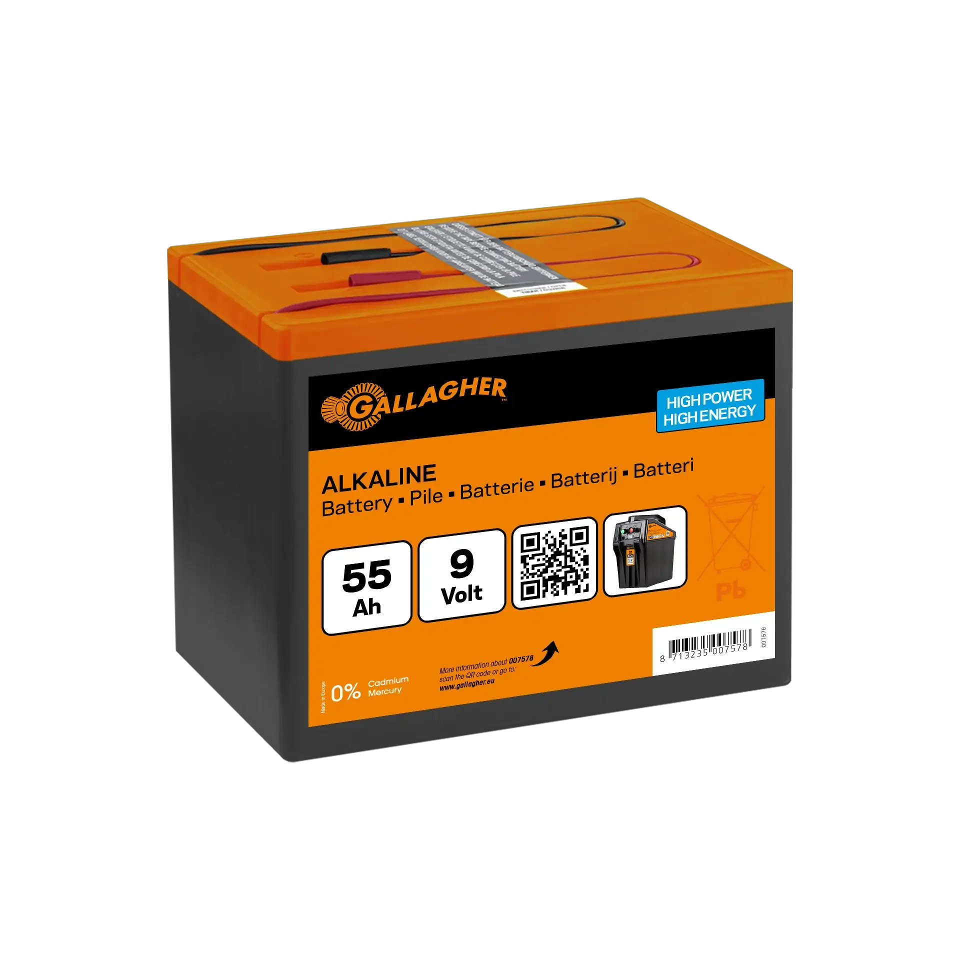 Gallagher Powerpack 9V/55Ah - Compact Power