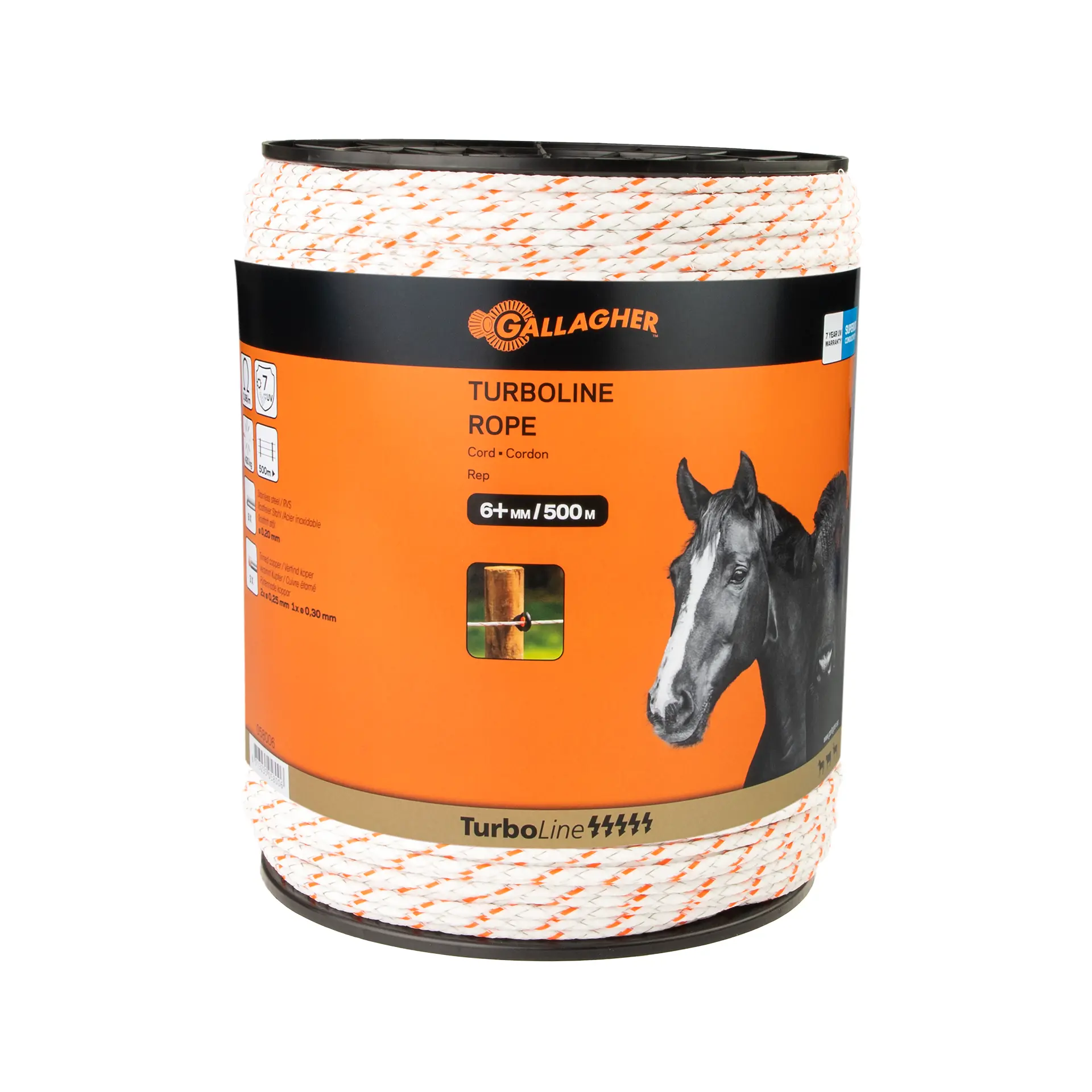 Gallagher TurboLine Cord - Durable White 500m