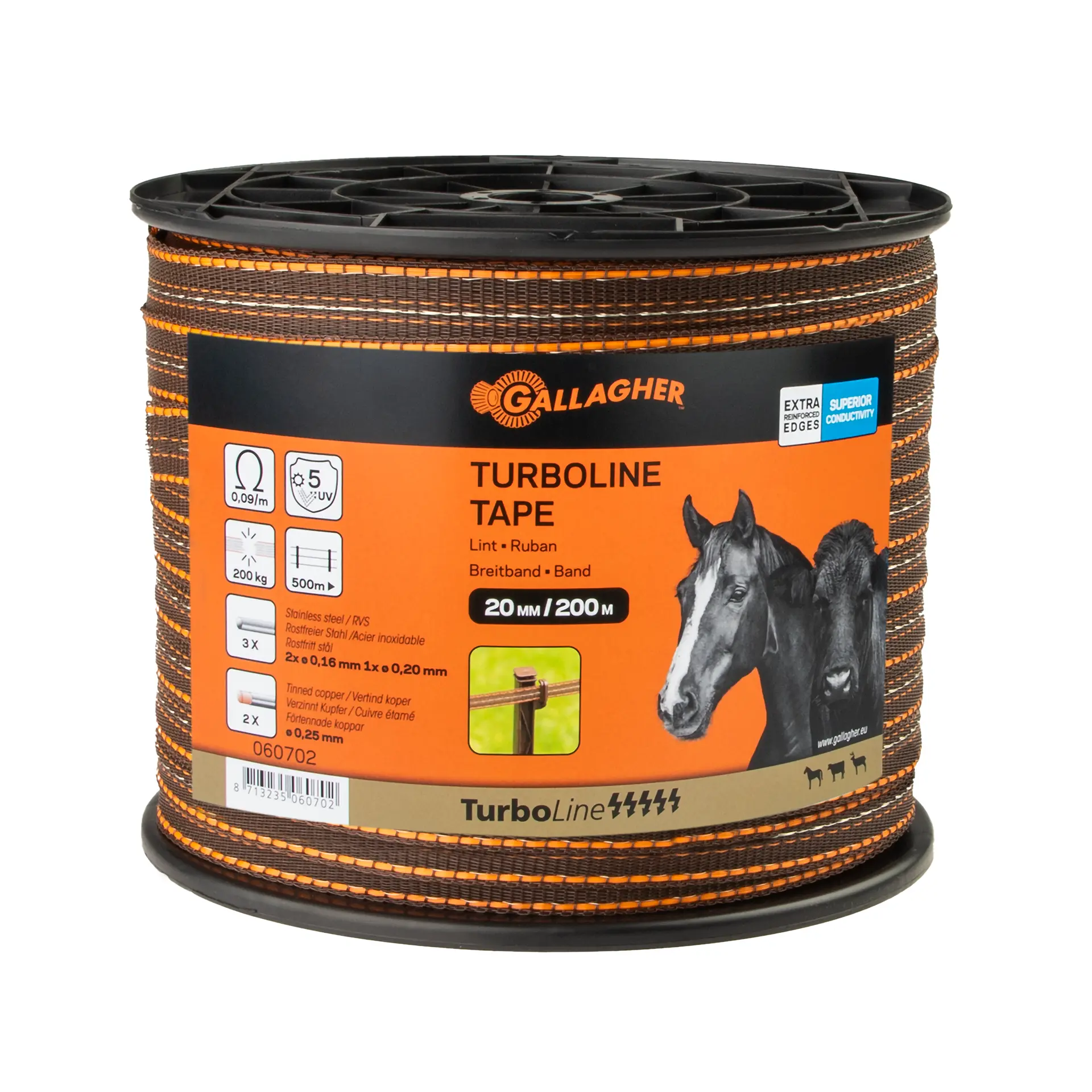 Gallagher TurboLine Ribbon 20mm Terra 200m - Flexible and Efficient 