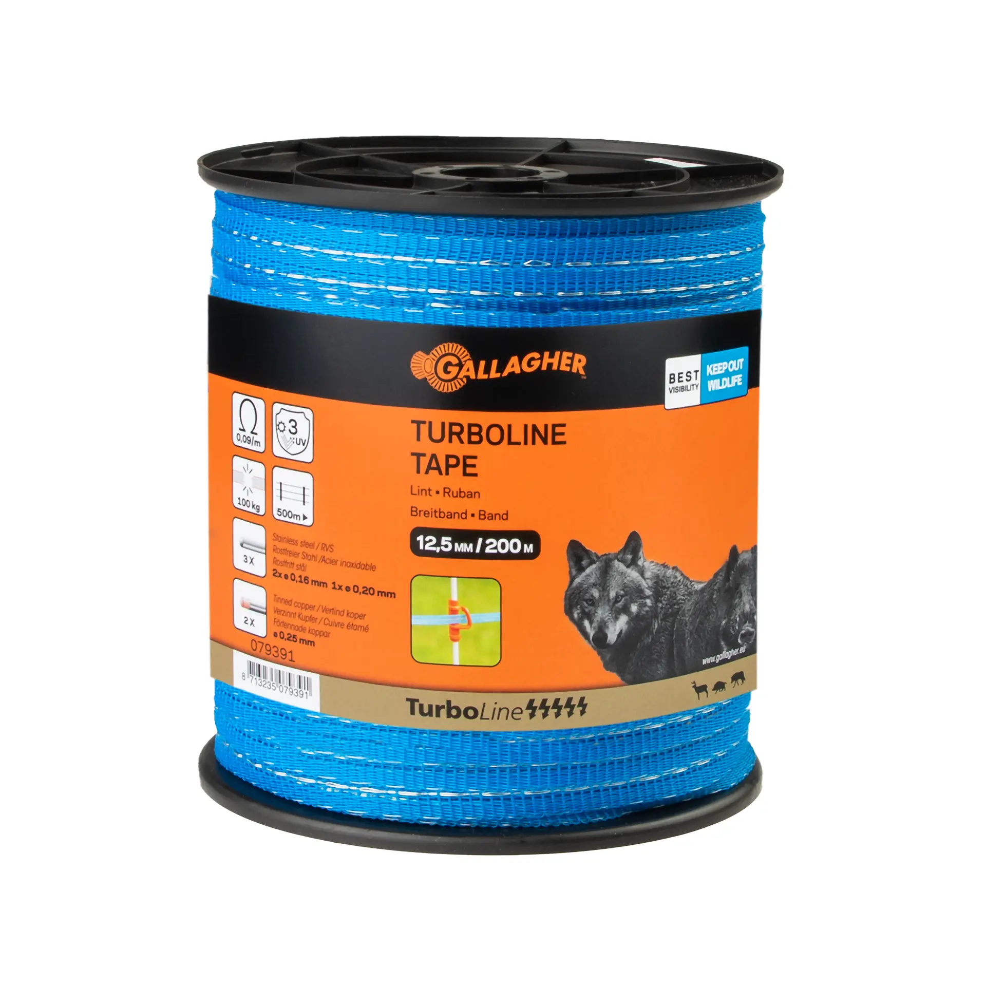 Gallagher TurboLine Wire 12.5mm Blue - 200m Powerful