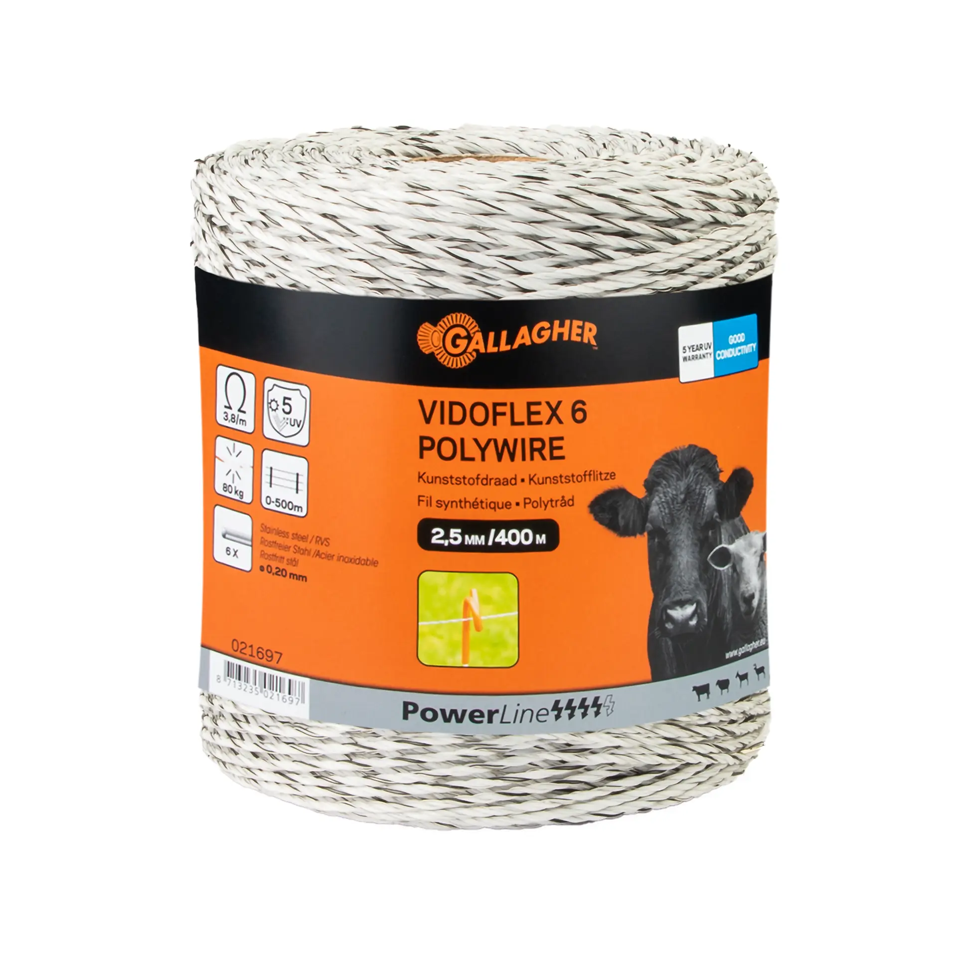 Gallagher Vidoflex 6 PowerLine - Strong Conduction 400m
